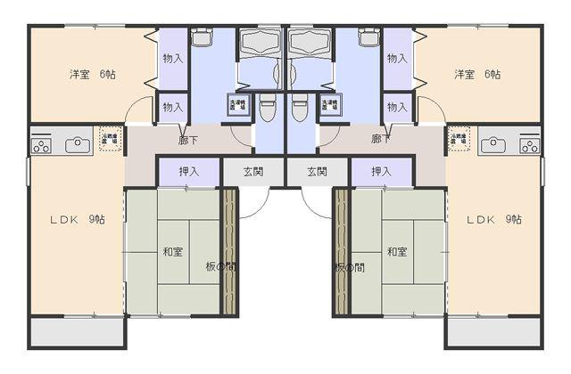 パークハイムII A棟(2LDK/1階)の間取り写真
