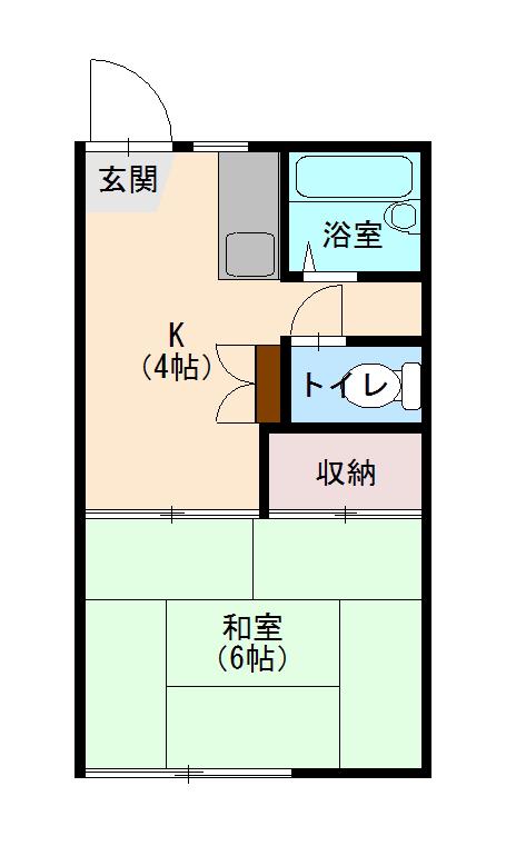 コーポ松浦A棟(1K/2階)の間取り写真