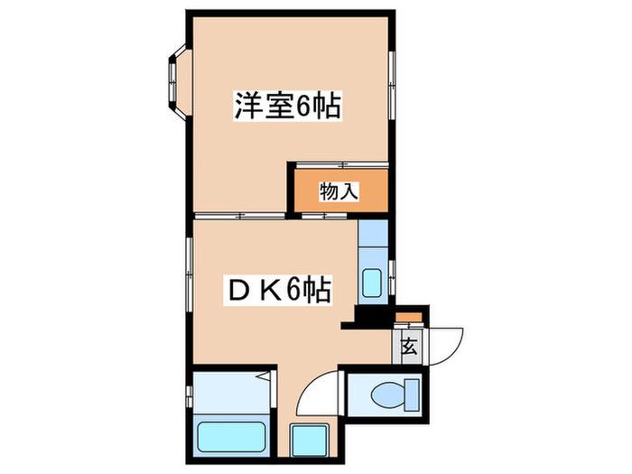 エンジェルハウスさがみ野(1DK/1階)の間取り写真