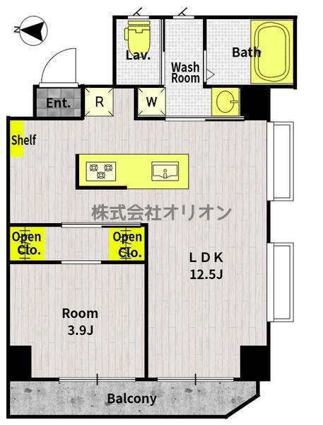 DELCCS中村橋(1LDK/4階)の間取り写真