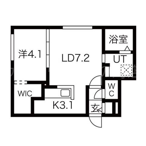 KANALOA(1LDK/1階)の間取り写真
