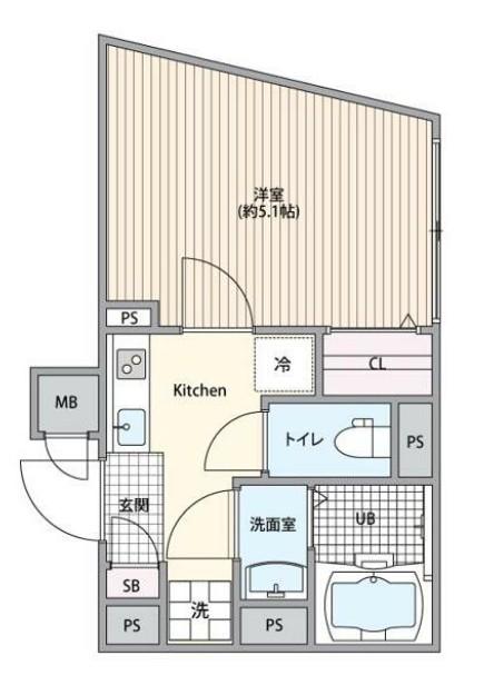 エルファーロ代々木上原IV(1K/3階)の間取り写真
