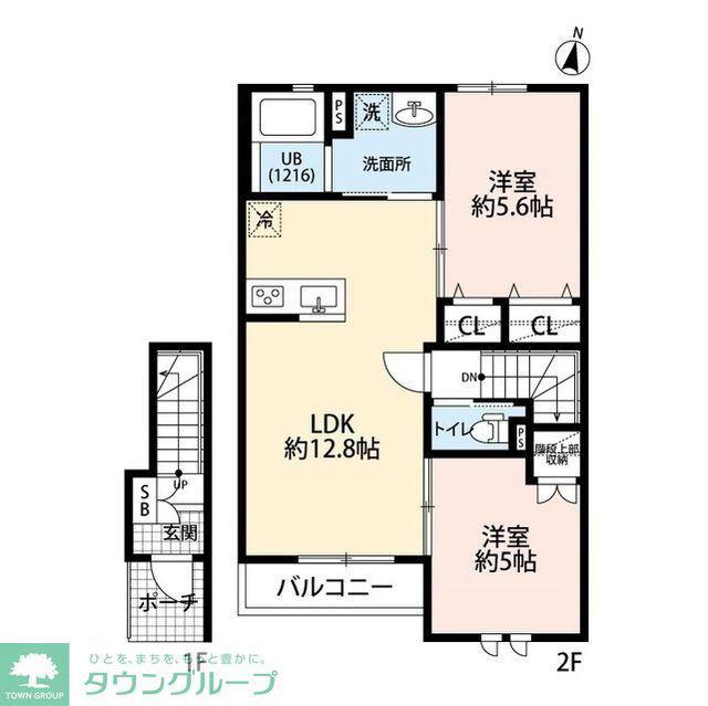 デュラカーサ藤八II(2LDK/2階)の間取り写真