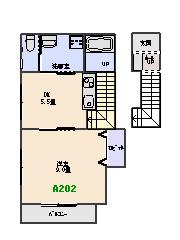 グランドパレス北小川A(1DK/2階)の間取り写真