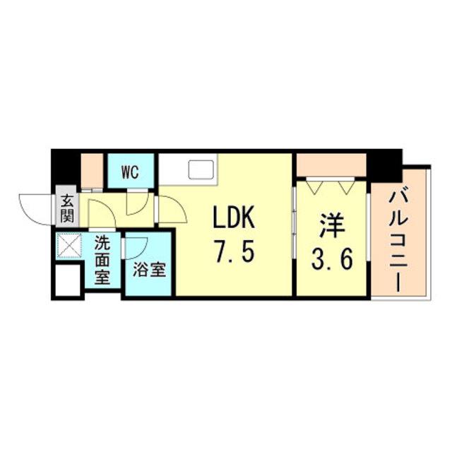 スプランディッド王子公園(1LDK/3階)の間取り写真