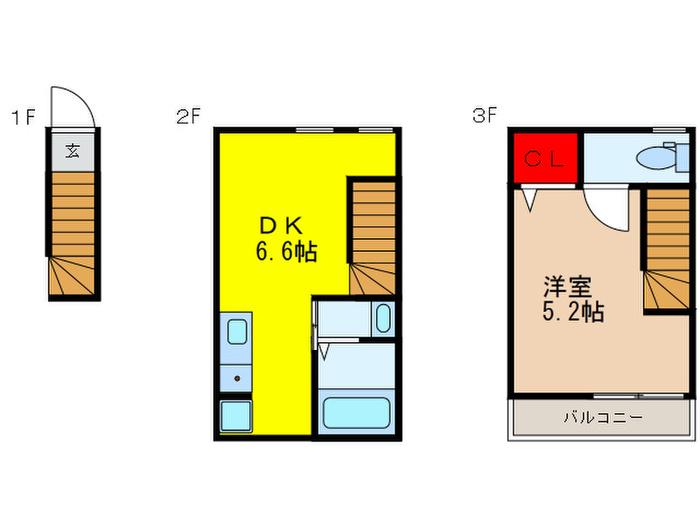 ホワイトレジデンス(1DK/1階)の間取り写真