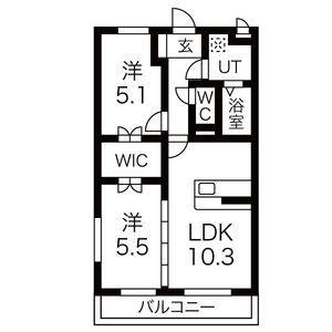リーベンR(2LDK/2階)の間取り写真