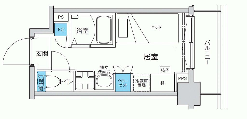 キャンパスヴィレッジ浦安(ワンルーム/2階)の間取り写真
