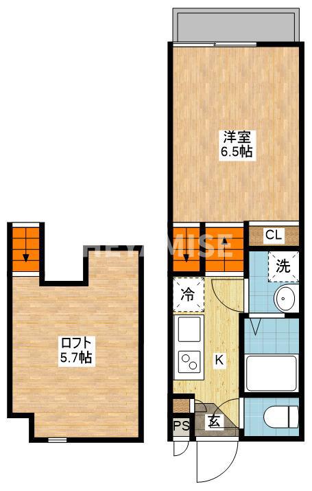 ヴィオラ西郷(1SK/1階)の間取り写真