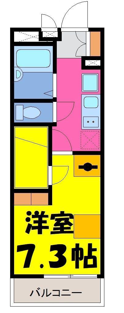 ラウンドTN(1K/1階)の間取り写真