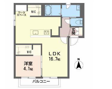 サニーコート花水木(1LDK/2階)の間取り写真