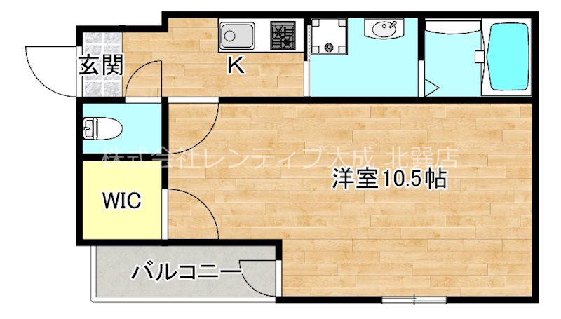 フジパレス高井田西III番館(1K/3階)の間取り写真