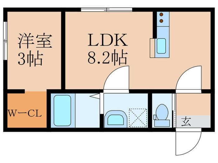 MASHERIE R 苅田(1LDK/1階)の間取り写真