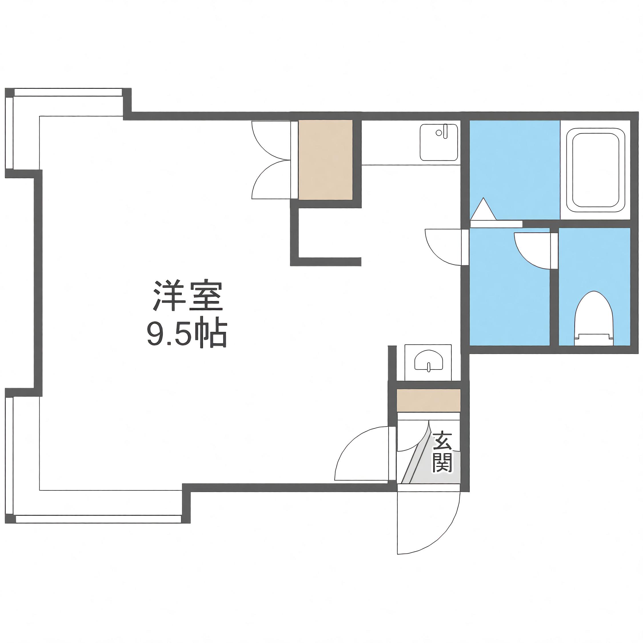 リラハイム円山(1K/1階)の間取り写真