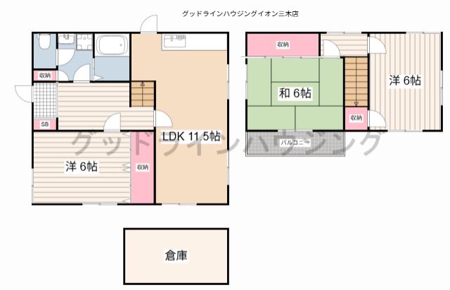 COZY東自由が丘3丁目II(3LDK/1階)の間取り写真
