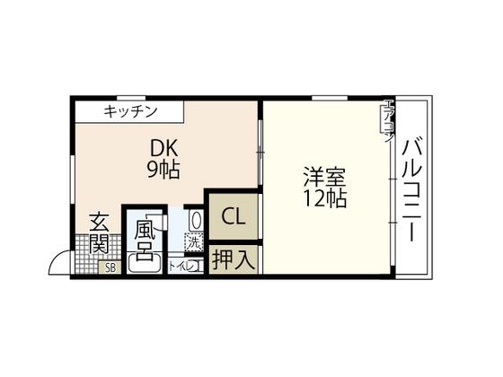 保田第1ビル(2DK/3階)の間取り写真