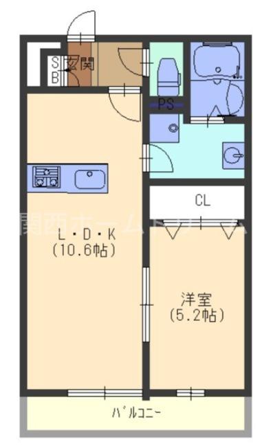 リブリ・サンルーチェ(1LDK/2階)の間取り写真