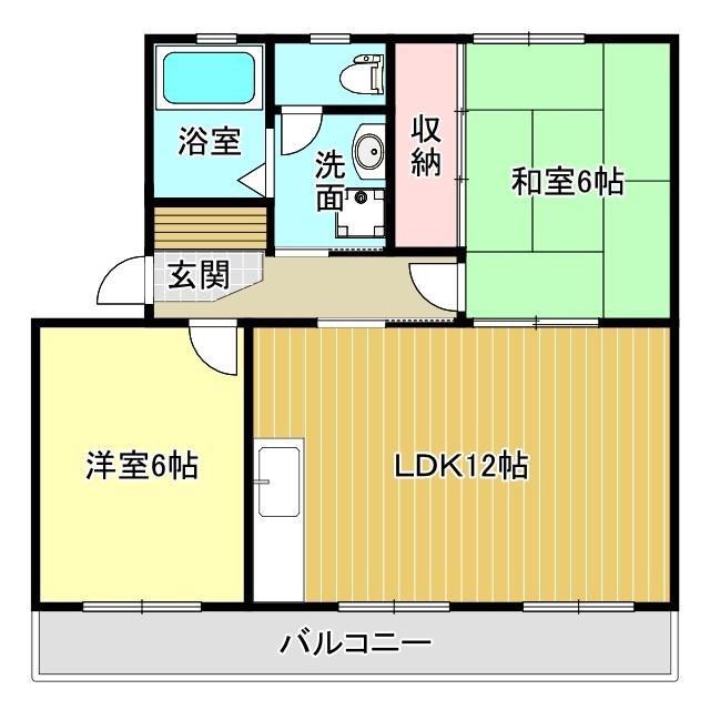 駅北マンションA(2LDK/3階)の間取り写真