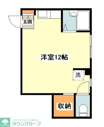 プラーズ末長(ワンルーム/2階)の間取り写真