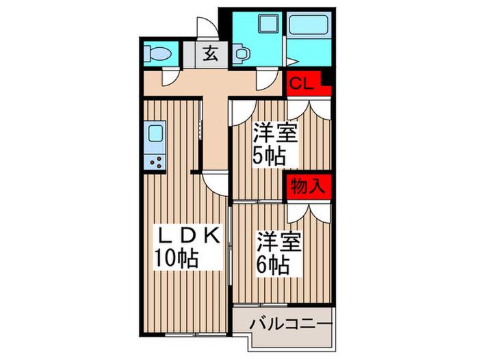 マルイチ宮原駅前プラザ(2LDK/4階)の間取り写真