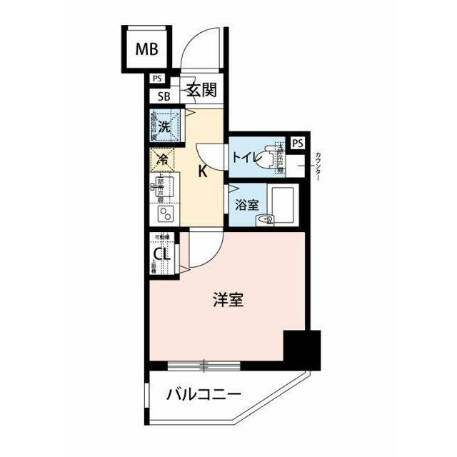 ロアール目黒不動前(1K/2階)の間取り写真