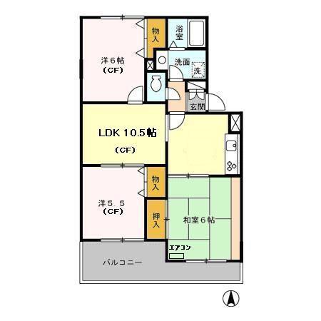 ヴァンベール東川口I/II/III(3LDK/2階)の間取り写真