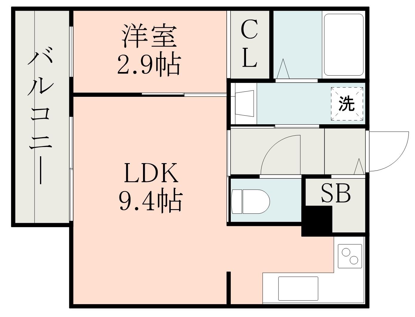 WEISSE WAND(1LDK/2階)の間取り写真