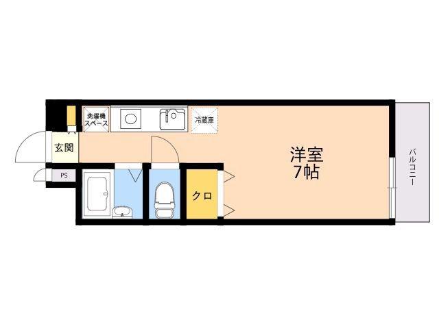 メゾンマコイ原(1K/1階)の間取り写真