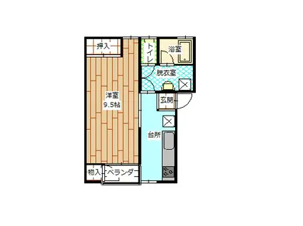 アベニューハウス(1K/1階)の間取り写真