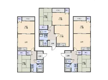 コーポひまわり(2DK/2階)の間取り写真