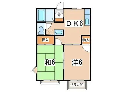 メゾンモアノ(2DK/2階)の間取り写真