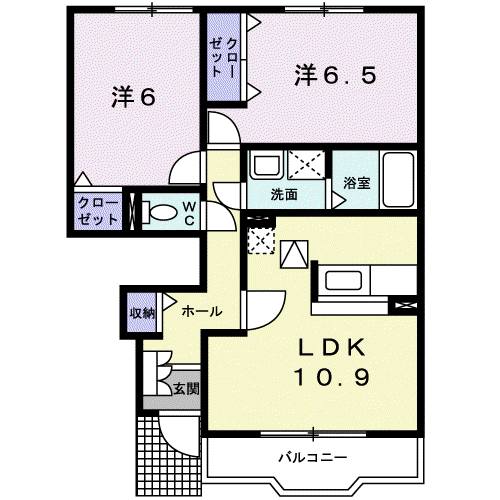 INUI 51(2LDK/1階)の間取り写真