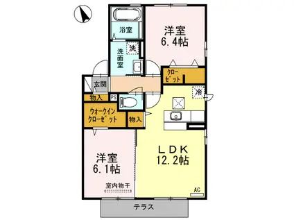 ドリーム・キャンパスIII(2LDK/1階)の間取り写真