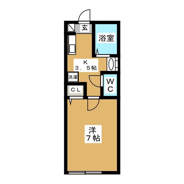 アリュージュ(1K/1階)の間取り写真