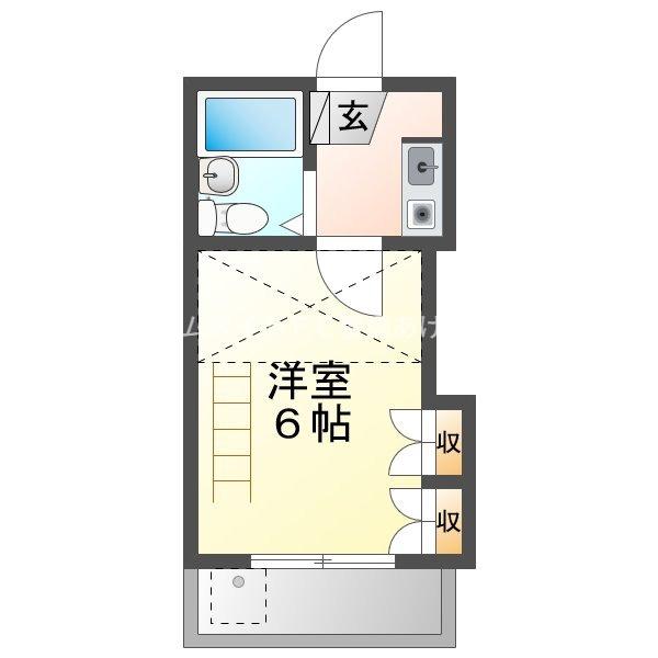 ペアパレス東田(1K/2階)の間取り写真
