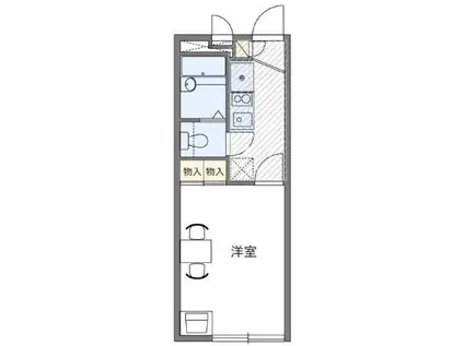 レオパレスルミエール(1K/2階)の間取り写真