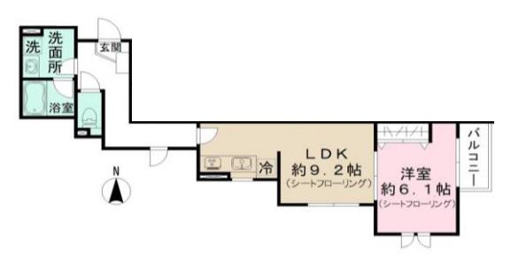 シェール東武練馬(1LDK/2階)の間取り写真