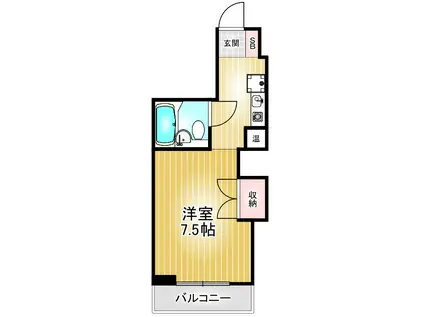 コーポ伊勢山(ワンルーム/6階)の間取り写真