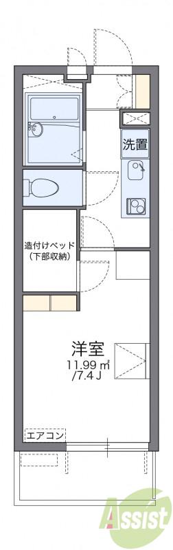 レオパレスエアポ-ト(1K/4階)の間取り写真