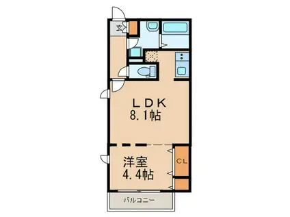 BRANCHE香椎駅前(1LDK/4階)の間取り写真