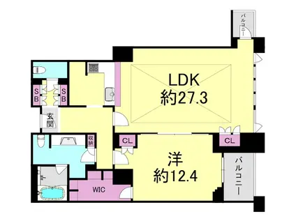 グランフロント大阪オーナーズタワー(1LDK/44階)の間取り写真
