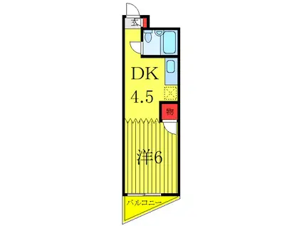 サンローズ小林NO.2(1DK/3階)の間取り写真