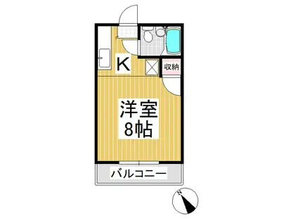 ハイツ岡本(1K/2階)の間取り写真
