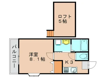 サンライズガーデン吉塚(1K/1階)の間取り写真