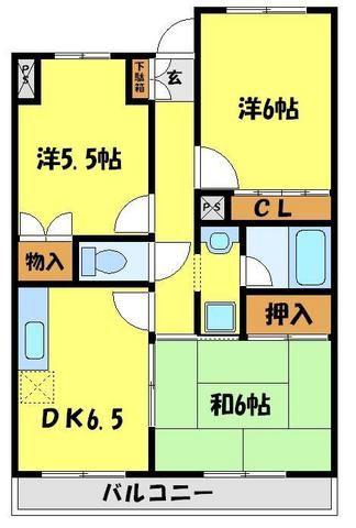 サンライズマンション(3DK/2階)の間取り写真