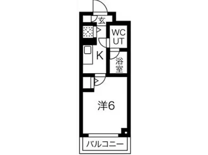 ジェノヴィア渋谷本町グリーンヴェール(1K/2階)の間取り写真