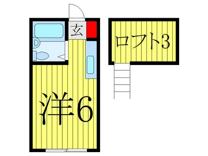 REGALO塚越(ワンルーム/2階)の間取り写真