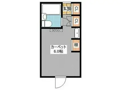 東カン名古屋キャステール(ワンルーム/10階)の間取り写真