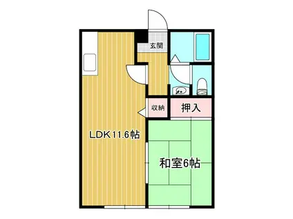 ハイツコンフォートI(1LDK/1階)の間取り写真