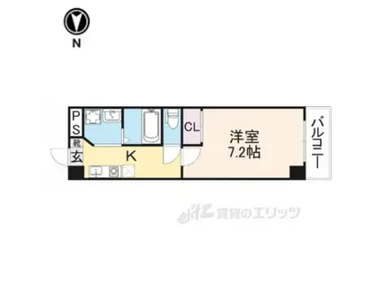インペリアル奈良大宮(1K/2階)の間取り写真
